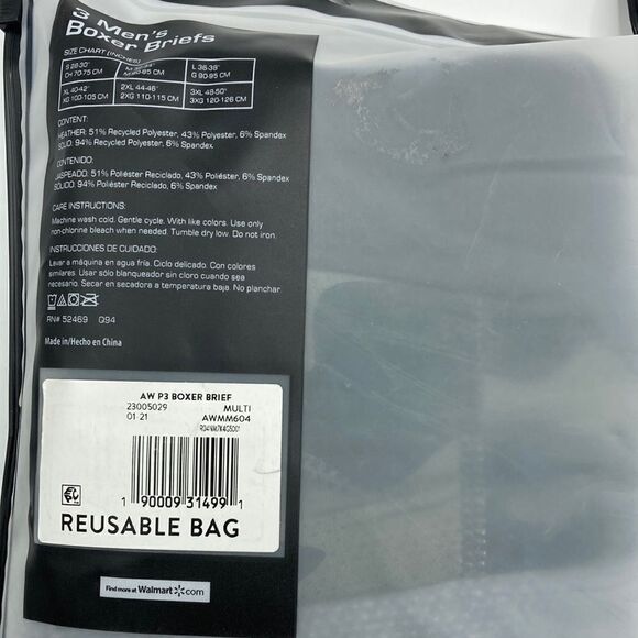 Men's Sustainable Boxer Briefs Underwear, 2, 3 Packs Size 2XL - Picture 4 of 6